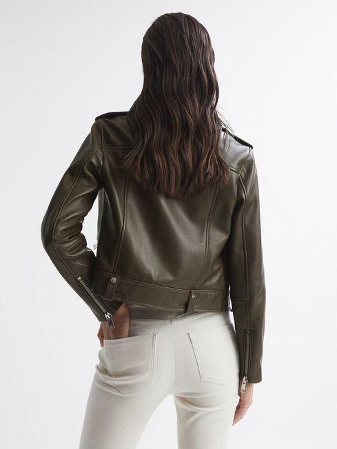 Santiago Leather Biker Jacket - Image 3