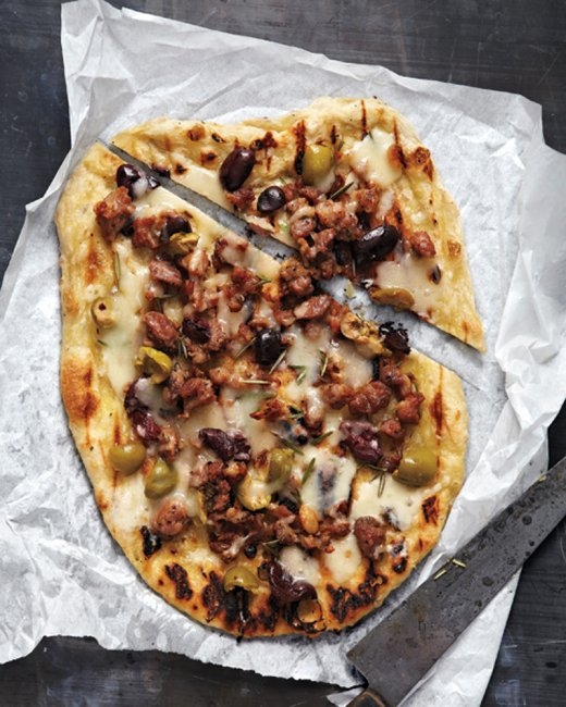 Sausage and Olives Pizza