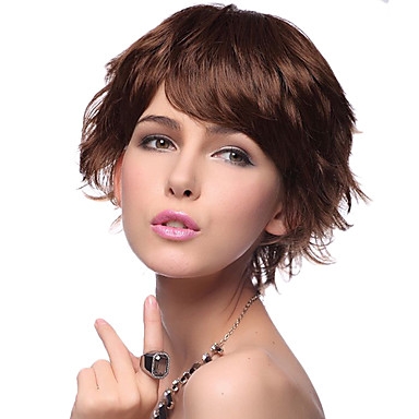 Short Fashion Curly High Quality Synthetic Brown Hair Wig