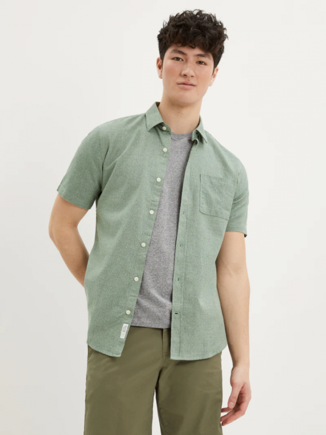 Short-Sleeved Marled Shirt