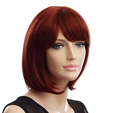 Short Straight High Quality Synthetic Auburn Hair Wig