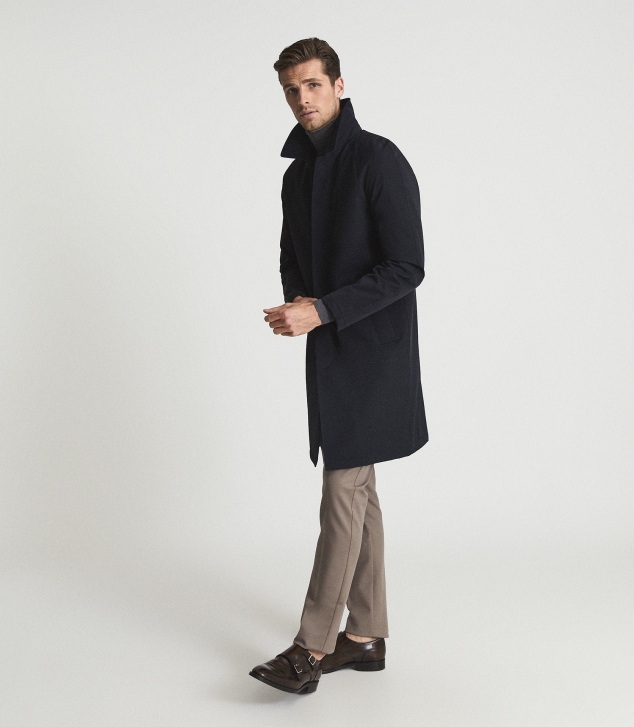 Single Breasted Long Length Mac Coat - Image 3