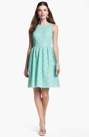 Sleeveless Lace Fit & Flare Dress