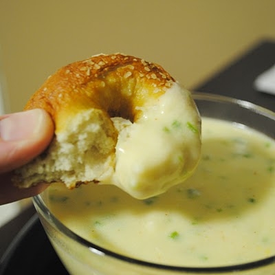 Soft Pretzels with Jalapeno Cheese Sauce