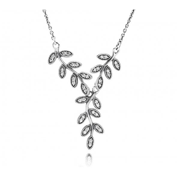 Sparkling Leaves Drop Necklace by Pandora 