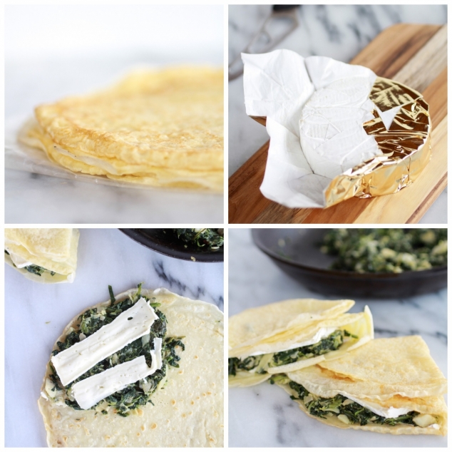 Spinach artichoke and brie crepes with sweet honey - Image 2