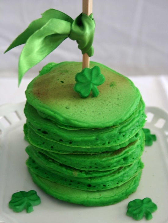 St Patrick's Day pancakes