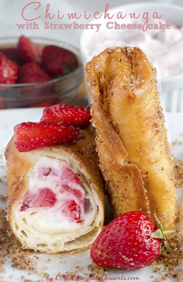 Strawberry Cheesecake Chimichangas 