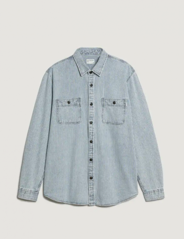 Striped Denim Overshirt - Image 3