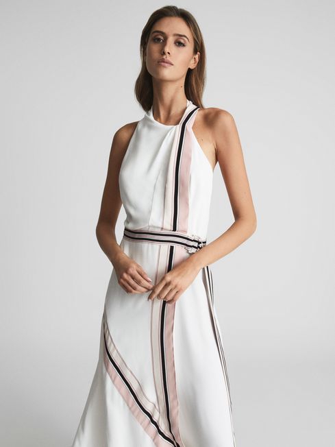 Striped Halter Midi Dress - Image 2