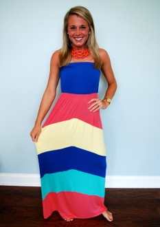 Striped Maxi Dress - FaveThing.com