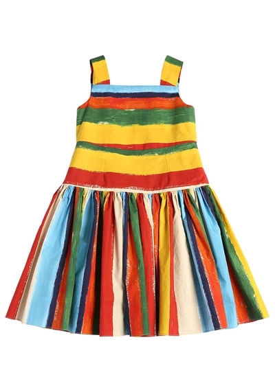 Stripes Print Cotton Poplin Dress from Dolce & Gabbana