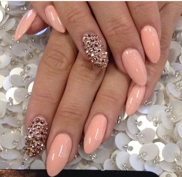 Studded Pink Stiletto Nails