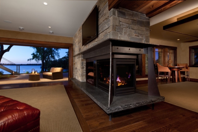 Substantial two room fireplace