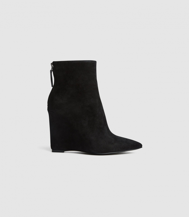 Suede Wedge Boots - Image 2