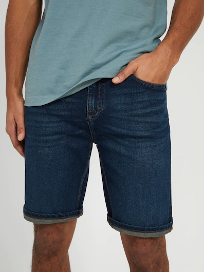 The Dylan Stretch Jean Shorts in Vintage Blue - FaveThing.com