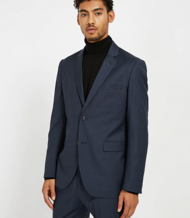 Laurier Sharkskin Stretch-Wool Suit Jacket
