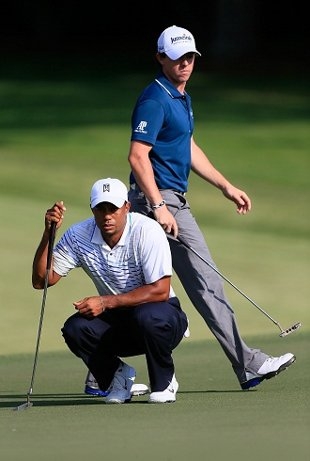 Tiger Woods and Rory McIlroy at the 2012 Tour Championship