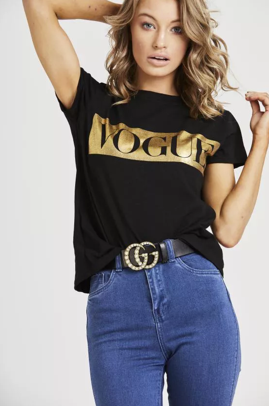 Vogue Slogan Print Shirt Top from Trendeo - Image 2