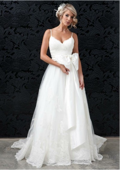 Wedding dress with spaghetti straps