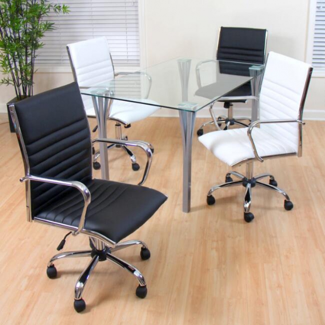 White Channel Back Office Chair