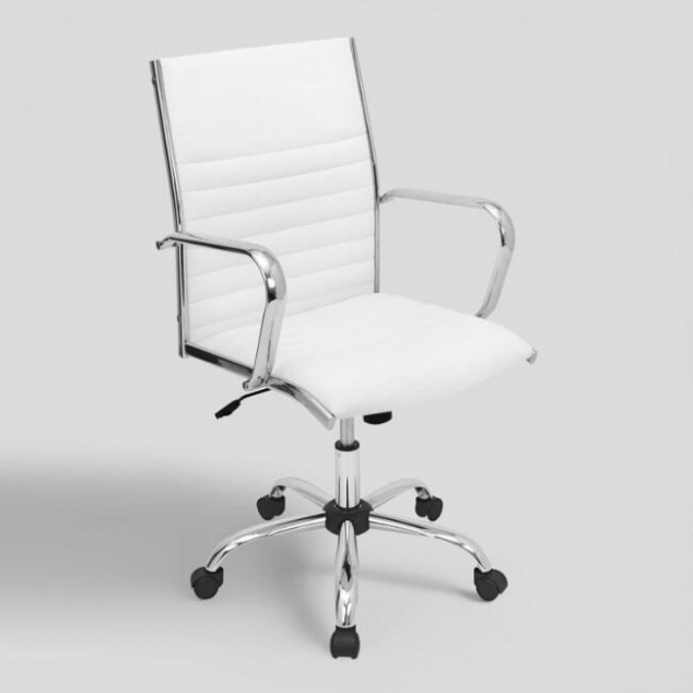 White Channel Back Office Chair - Image 2