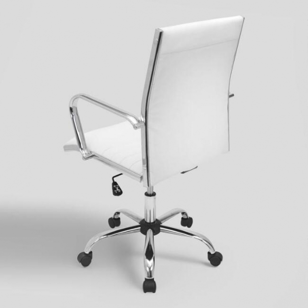 White Channel Back Office Chair - Image 3