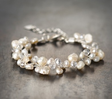 White & Pearl Shimmer Bracelet by John Greed