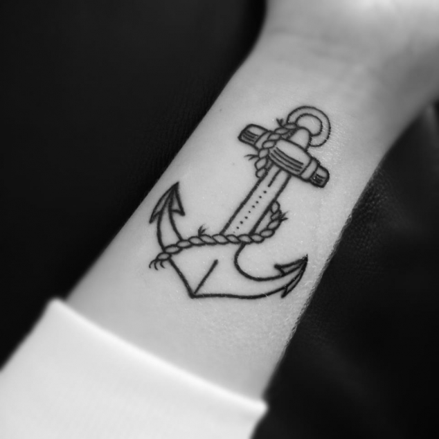 Wrist anchor tattoo
