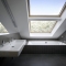 Attic bathroom with double skylight