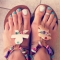 Blue & white polkadot toenails