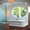 Circular window in bathroom