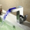Contemporary LED Waterfall Bathroom Faucet - Chrome Finish