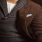 Corduroy blazer over shawl collar sweater - Fall Fashion 