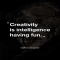 Creativity is intelligence having fun. - Albert Einstein - Quotes