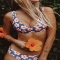 Floral Low Waist Bikini Set - Bathing Suits