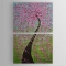 Floral Lucky Tree Oil Painting - Set of 2 - Free Shipping