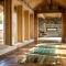 Glass floor in a sunny hallway