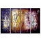 Hand-painted Band Play Music Abstract Oil Painting - Set of 4