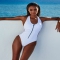 Joan Smalls Zip-Up Front One Piece Swimsuit - Bathing Suits