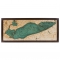Laser-cut Bathymetric Chart of Lake Erie in Baltic Birch Wood - Art for home and cottage
