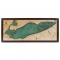 Laser-cut Bathymetric Chart of Lake Erie in Baltic Birch Wood