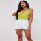 Lime Slinky Tie Strap Cowl Front Bodysuit - Fave Clothing, Shoes & Accessories