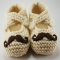 Mustache Baby Booties