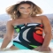 Pop Wave Bandeau One Piece Swimsuit - Bathing Suits