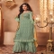 Saga Green Mirror Embroidered Georgette Sharara Suit