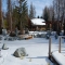 Natural Swimming Pond with Dock - winter