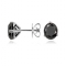 Black Diamond Stud Earrings in Sterling Silver