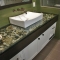 Glass counter-top with rock fill