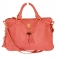 Pink Leather Tassel Satchel - Handbags